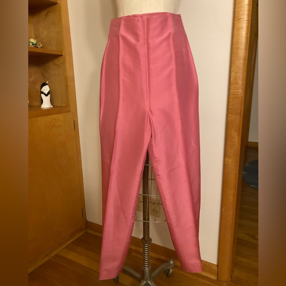 More’lle Lustrous Pink Silk Pant Suit Spring Easter Coords Pastel Contemporary - Picture 10 of 14
